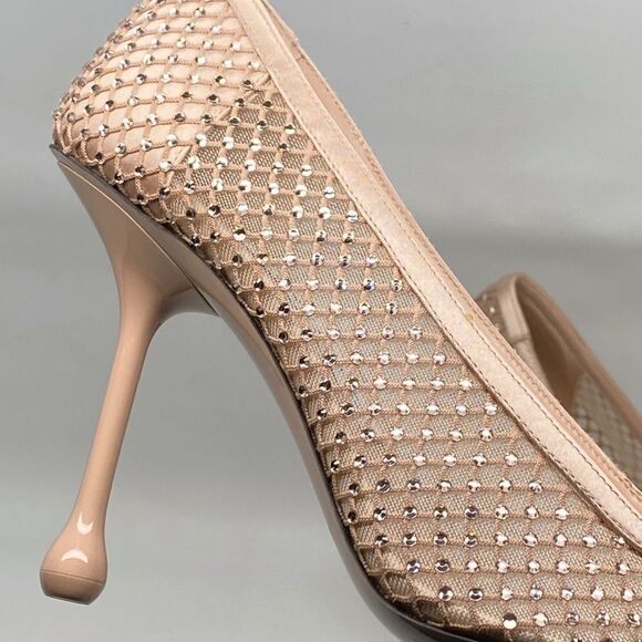 Jimmy Choo Isa 95MM Crystal-Embellished Mesh Pumps size 39 - Picture 10 of 13